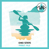Printable Kayak Woman Ohio State