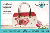 Key to My Heart Purse Template Gift Box | Valentine Favor Bag