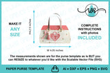 Key to My Heart Purse Template Gift Box | Valentine Favor Bag