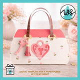 Key to My Heart Purse Template Gift Box | Valentine Favor Bag