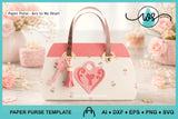 Key to My Heart Purse Template Gift Box | Valentine Favor Bag