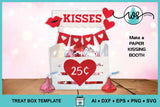 Kissing Booth SVG Template | Valentine Candy Box | 25 cent Treat Stand
