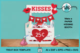 Kissing Booth SVG Template | Valentine Candy Box | 25 cent Treat Stand