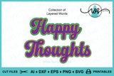 Layered Words SVG: Happy Birthday, Love, Smile (Digital Download)