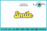 Layered Words SVG: Happy Birthday, Love, Smile (Digital Download)