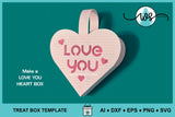 3D Paper Gift Box Template LOVE You Valentine Heart Box