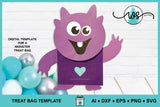 Monster Gift Bag Party Favor Halloween Valentine Template