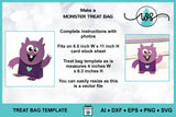 Monster Gift Bag Party Favor Halloween Valentine Template