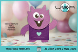 Monster Gift Bag Party Favor Halloween Valentine Template