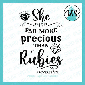 SVG Inspirational Logo, More Precious Than Rubies