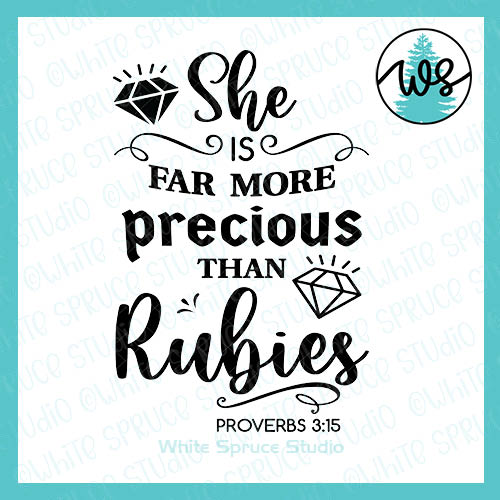 SVG Inspirational Logo, More Precious Than Rubies