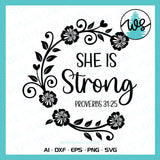 SVG Inspirational Logo, She is Strong