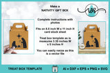 Nativity Treat Box SVG: 3D Christmas Paper Gift Box with Nativity
