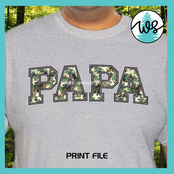Printable Papa Camouflage PNG