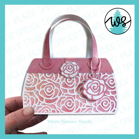 3D Paper Purse Template, Flower Design