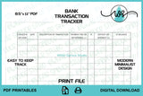 Printable Bank Transaction Tracker