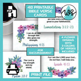 Printable Encouraging Bible Cards 48 Floral