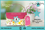 Printable Flower Monogram Paper Purse