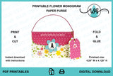 Printable Flower Monogram Paper Purse