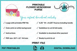 Printable Flower Monogram Paper Purse