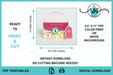 Printable Flower Monogram Paper Purse