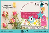 Printable Flower Monogram Paper Purse