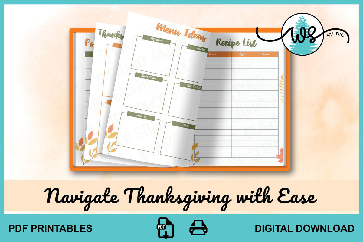 Printable Thanksgiving Planner White Spruce Studio