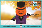 Pumpkin Head Treat Bag SVG Template: Fall Party Favor