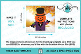 Pumpkin Head Treat Bag SVG Template: Fall Party Favor