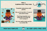 Pumpkin Head Treat Bag SVG Template: Fall Party Favor