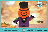 Pumpkin Head Treat Bag SVG Template: Fall Party Favor