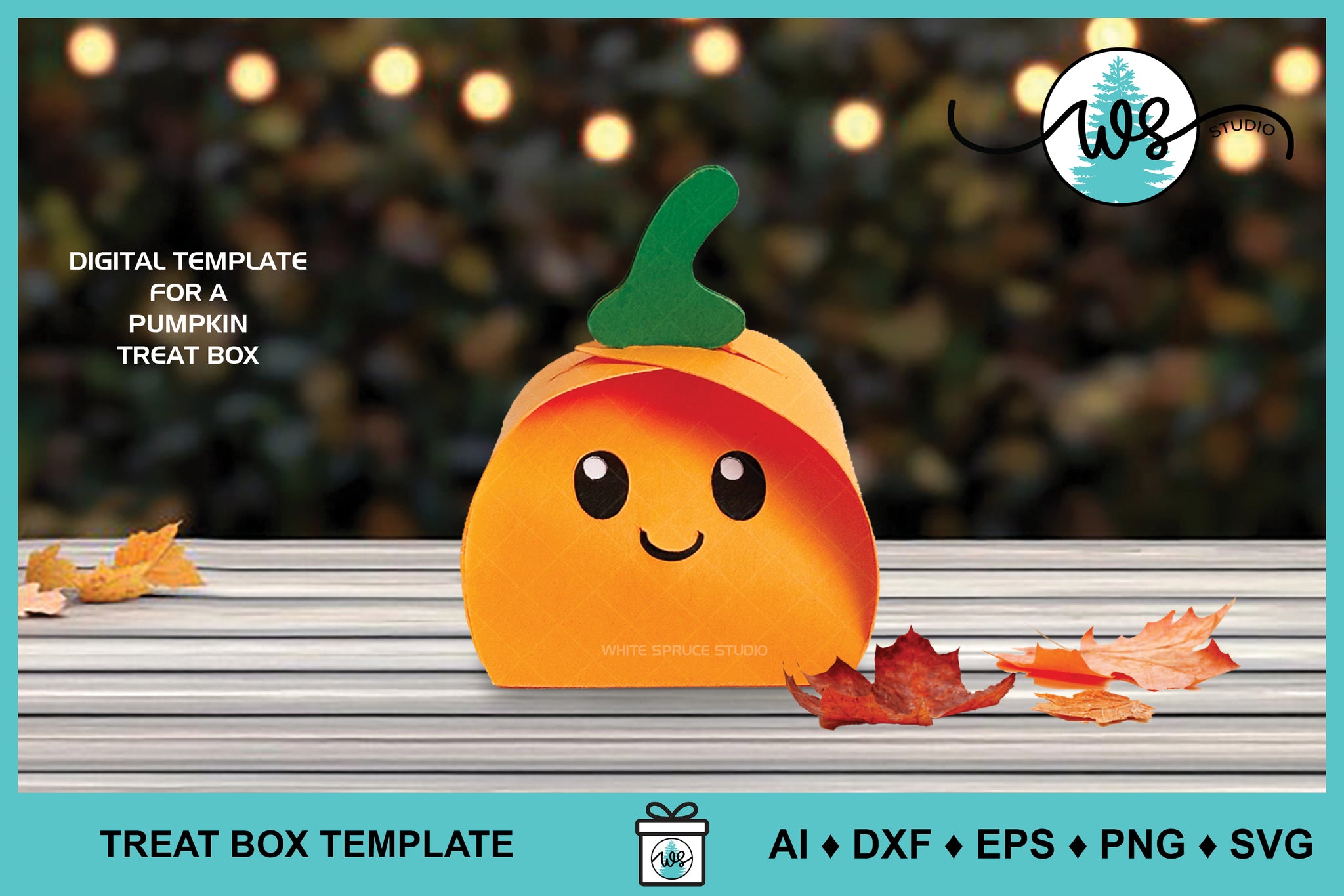 3D Halloween Pumpkin Treat Box SVG – White Spruce Studio