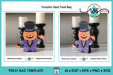 Pumpkin Head Treat Bag SVG Template: Fall Party Favor