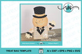 Pumpkin Head Treat Bag SVG Template: Fall Party Favor