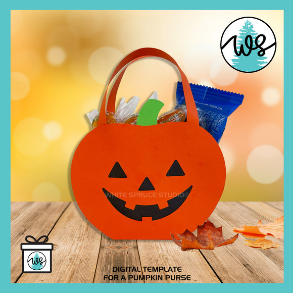 3D Halloween Pumpkin Purse Treat Bag SVG