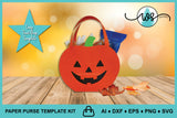 3D Halloween Pumpkin Purse Treat Bag SVG