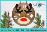 SVG Printable Christmas Reindeer Face