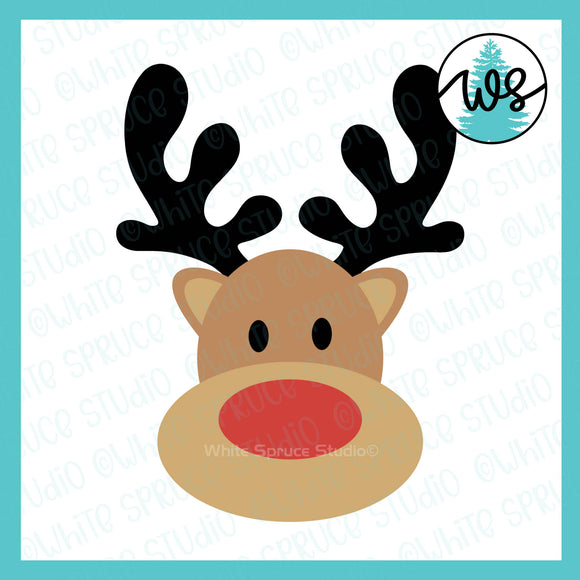 SVG Printable Christmas Reindeer Face