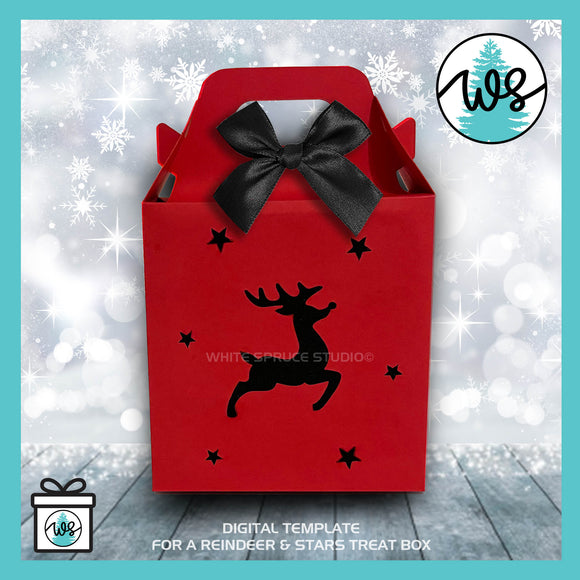 3D Reindeer and Stars Christmas Gift Box