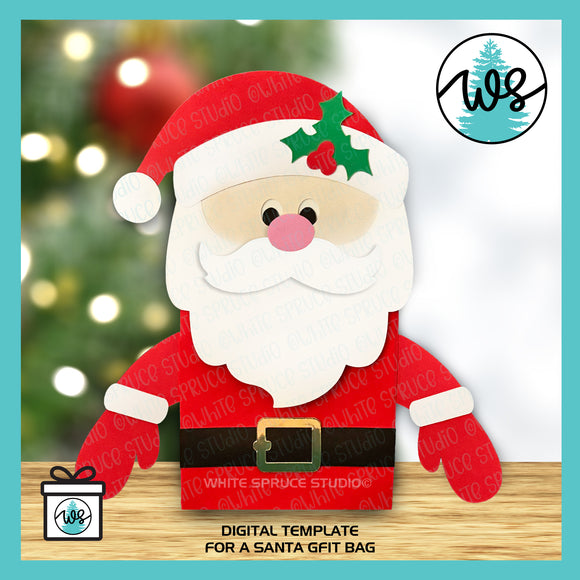Santa Treat Bag Christmas Gift Holder SVG