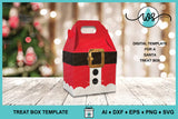 Santa Treat Box SVG Template, 3D Christmas Paper Gift Gable Box