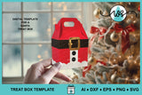 Santa Treat Box SVG Template, 3D Christmas Paper Gift Gable Box