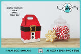 Santa Treat Box SVG Template, 3D Christmas Paper Gift Gable Box