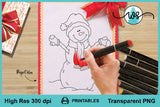 Snowman Hugs Digi Stamp, Transparent Printable PNG