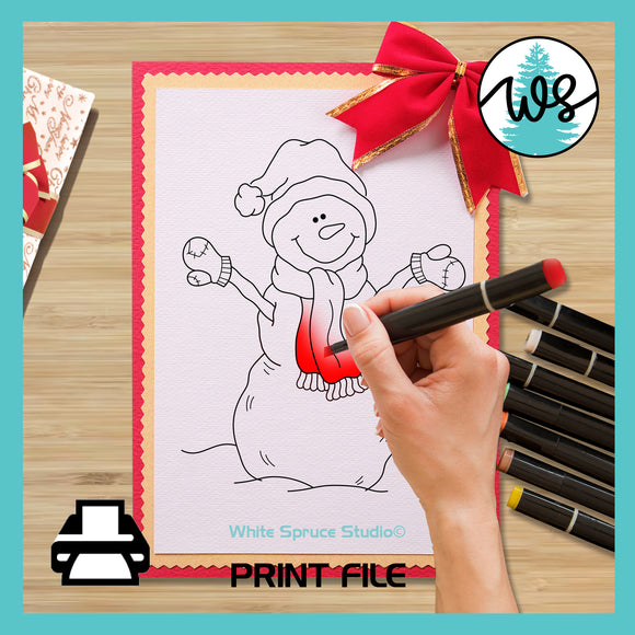 Snowman Hugs Digi Stamp, Transparent Printable PNG