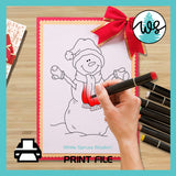 Snowman Hugs Digi Stamp, Transparent Printable PNG