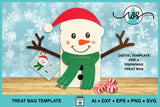 3D Snowman Treat Bag Template SVG, Christmas Snowman Treat Holder Gift Box