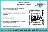 SVG Spanish Dad Papa Subway Word Art