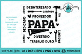 SVG Spanish Dad Papa Subway Word Art