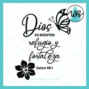 SVG Inspirational Logo, Spanish, Dios es Nuestro Refugio